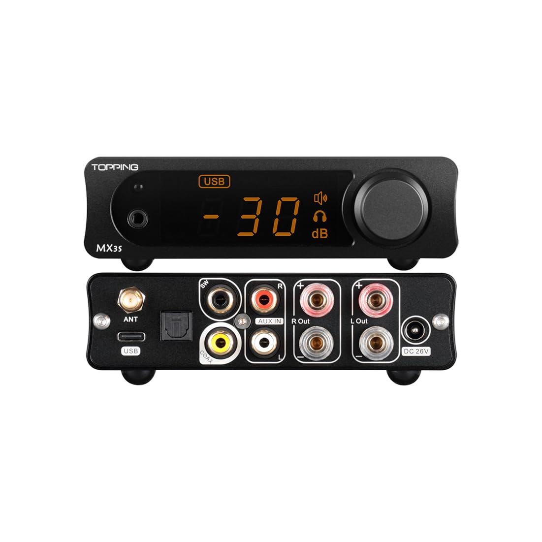 Topping MX3s Hi-Res Audio DAC Amp, USB/Optical/Coaxial/Bluet to